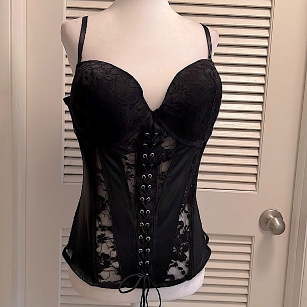 Seven ‘til Midnight Corset style Lace Up Lingerie Bustier Top 1X/2X